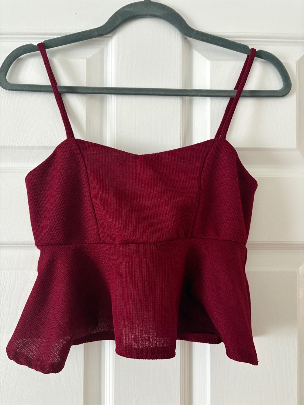 Women's Peplum Cami Top in Deep Wine
